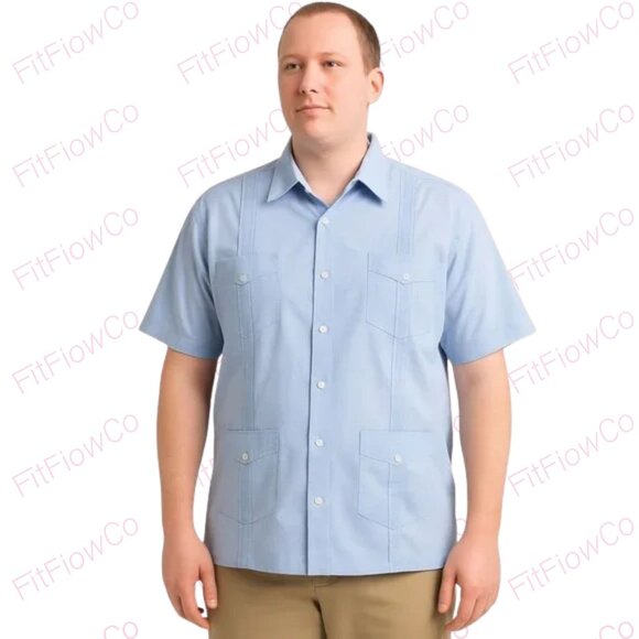 🔥 Bandetta by Sir Dali Light Blue Guayabera Shirt – Men’s 4XL – NWT - Picture 1 of 4